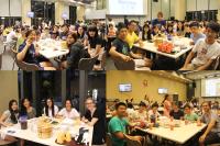 College students gathered and enjoyed a Chinese style dinner served by the new caterer